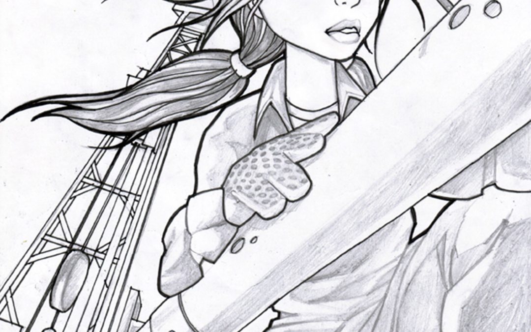 Manga Oil Worker Illustration