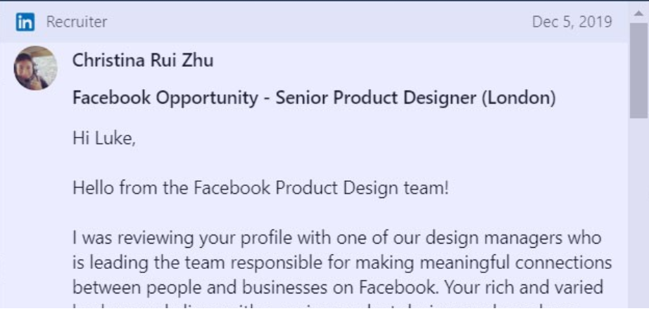 Headhunted by Facebook!